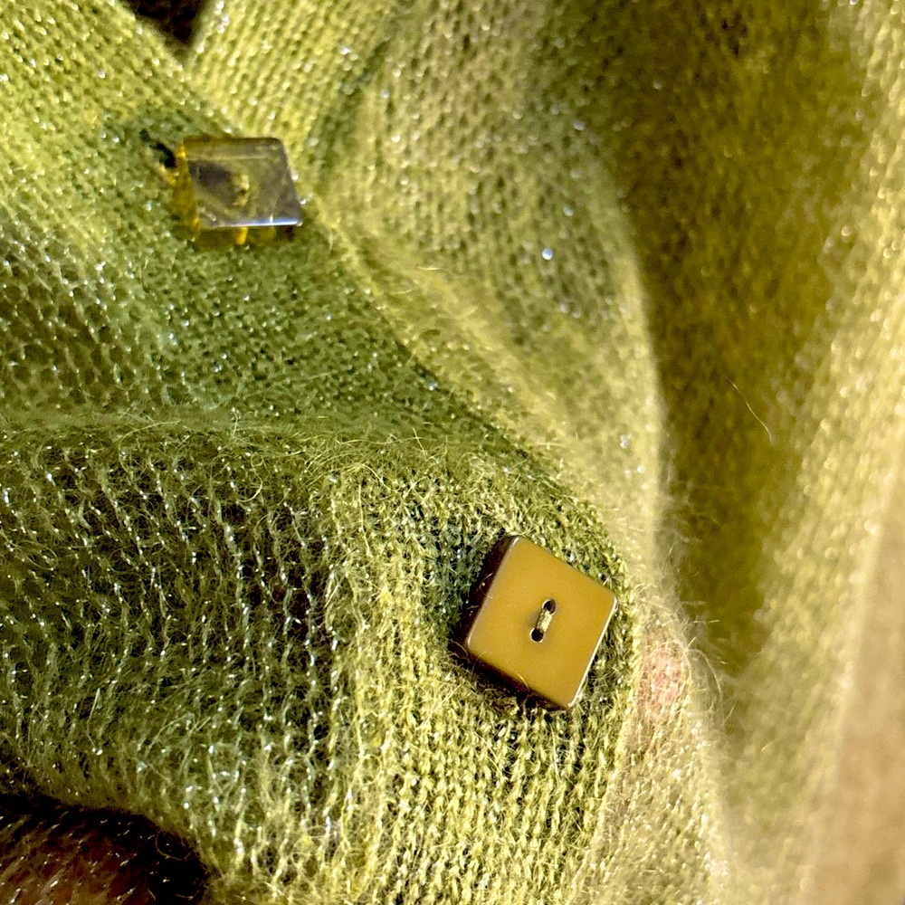 Anthropologie CHARLIE&ROBIN: Mohair Green Women's Cardigan - Picture 5 of 14